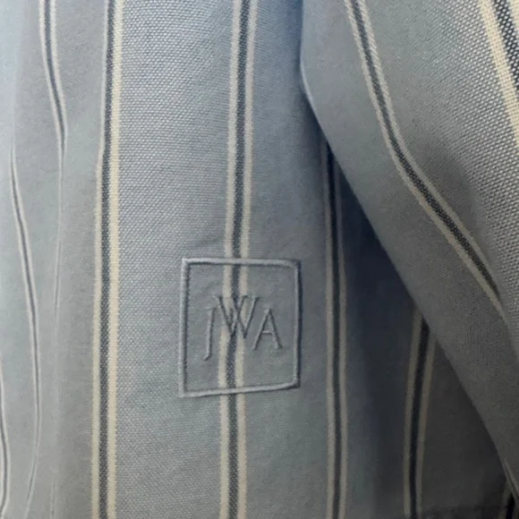 JW ANDERSON Sky Blue and White Striped Button Down Shirt - Picture 5 of 8